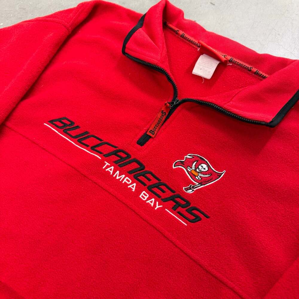 Tampa Bay Buccaneers Quarter Zip Fleece Red NFL Size 2XL